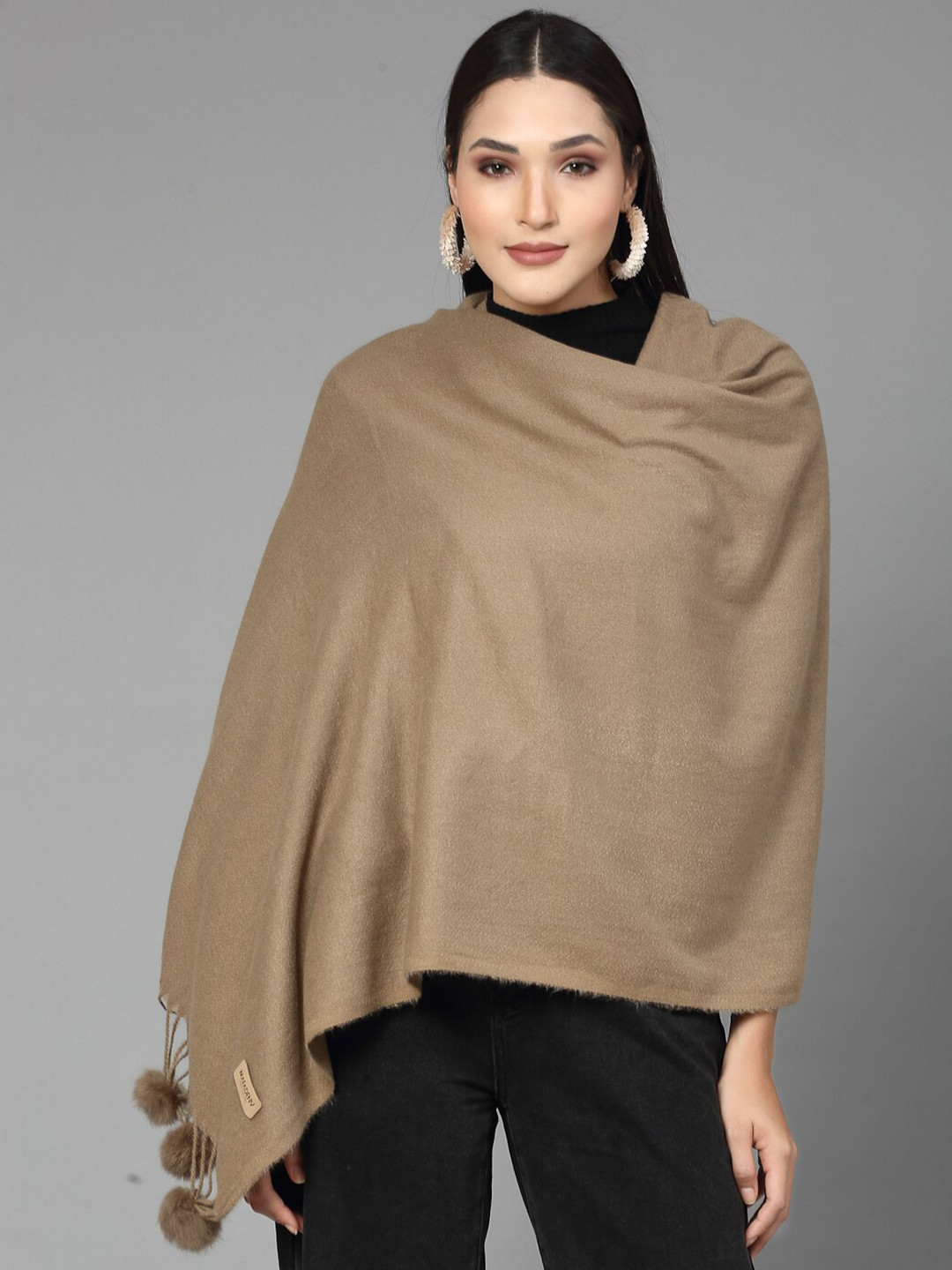 Mafadeny Winter Stole With Tasselled Border