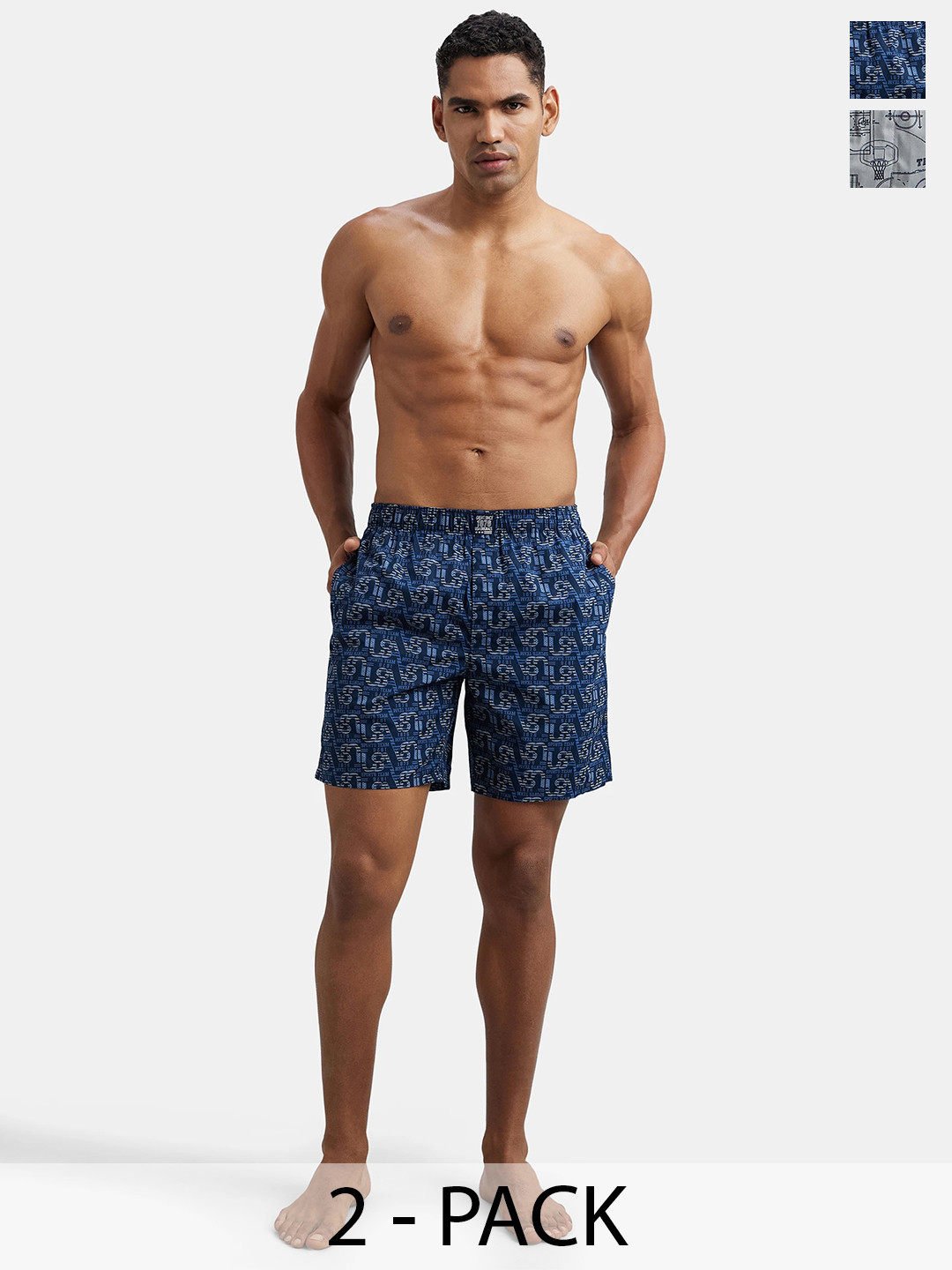Jockey Pack Of 2 Super Combed Mercerized Cotton Woven Printed Boxer Shorts-US57