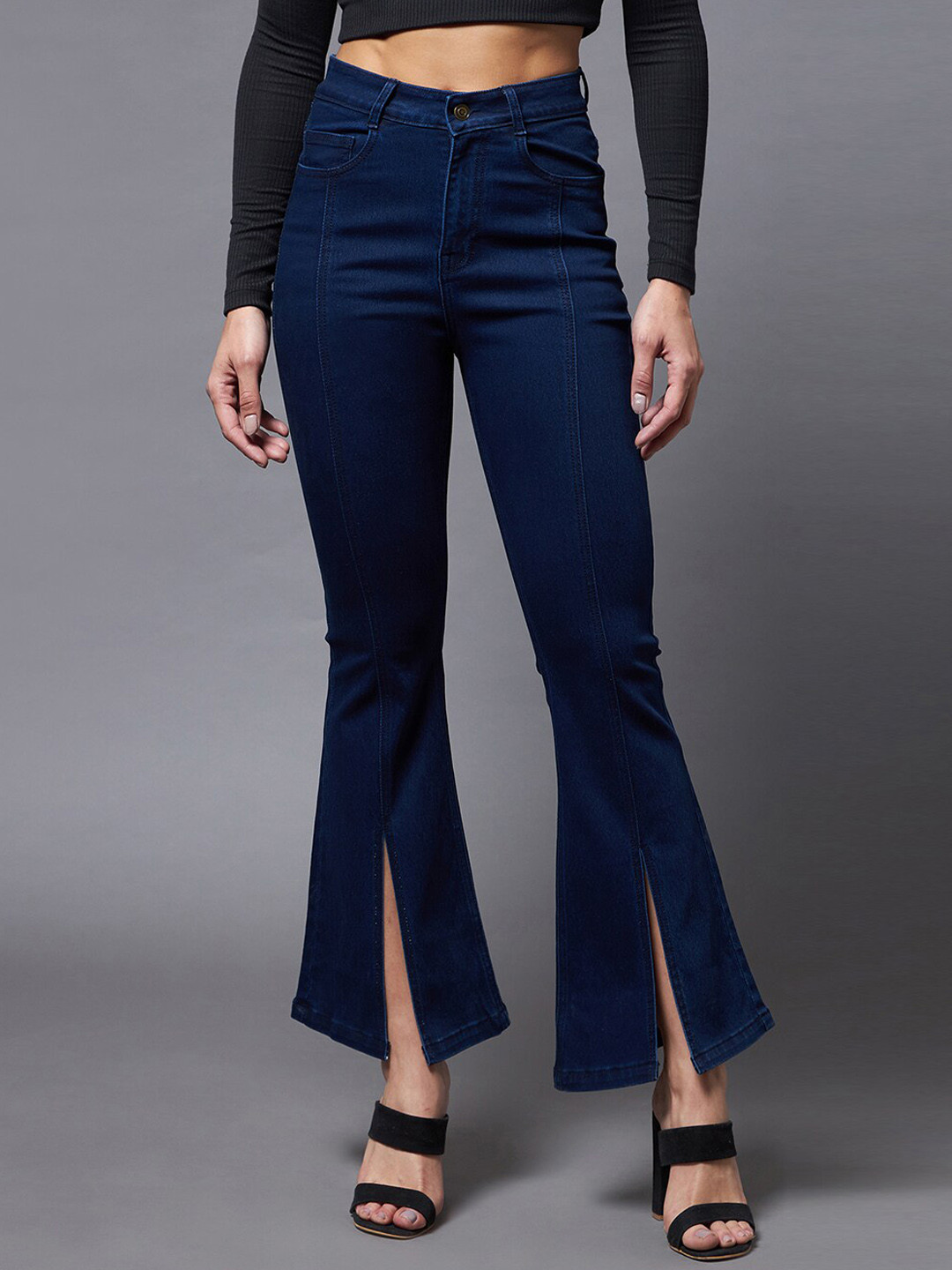 DressBerry Women Clean Look Bootcut High-Rise Cotton Stretchable Jeans