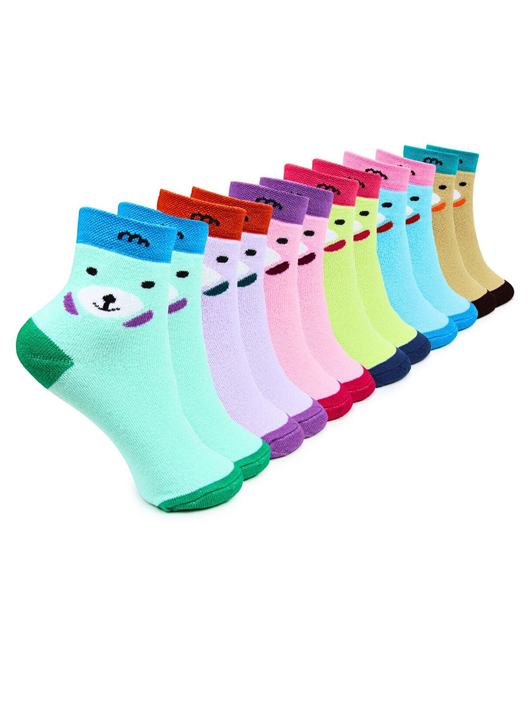 BAESD Kids Pack Of 6 Anti-Skid Ankle-Length Socks