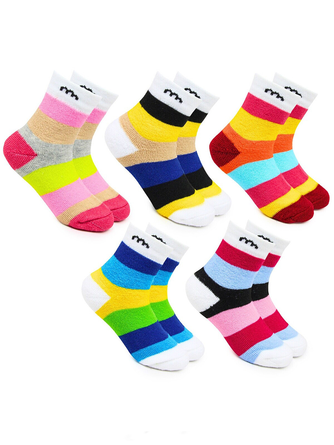 BAESD Kids Pack Of 5 Anti-Skid Ankle-Length Socks