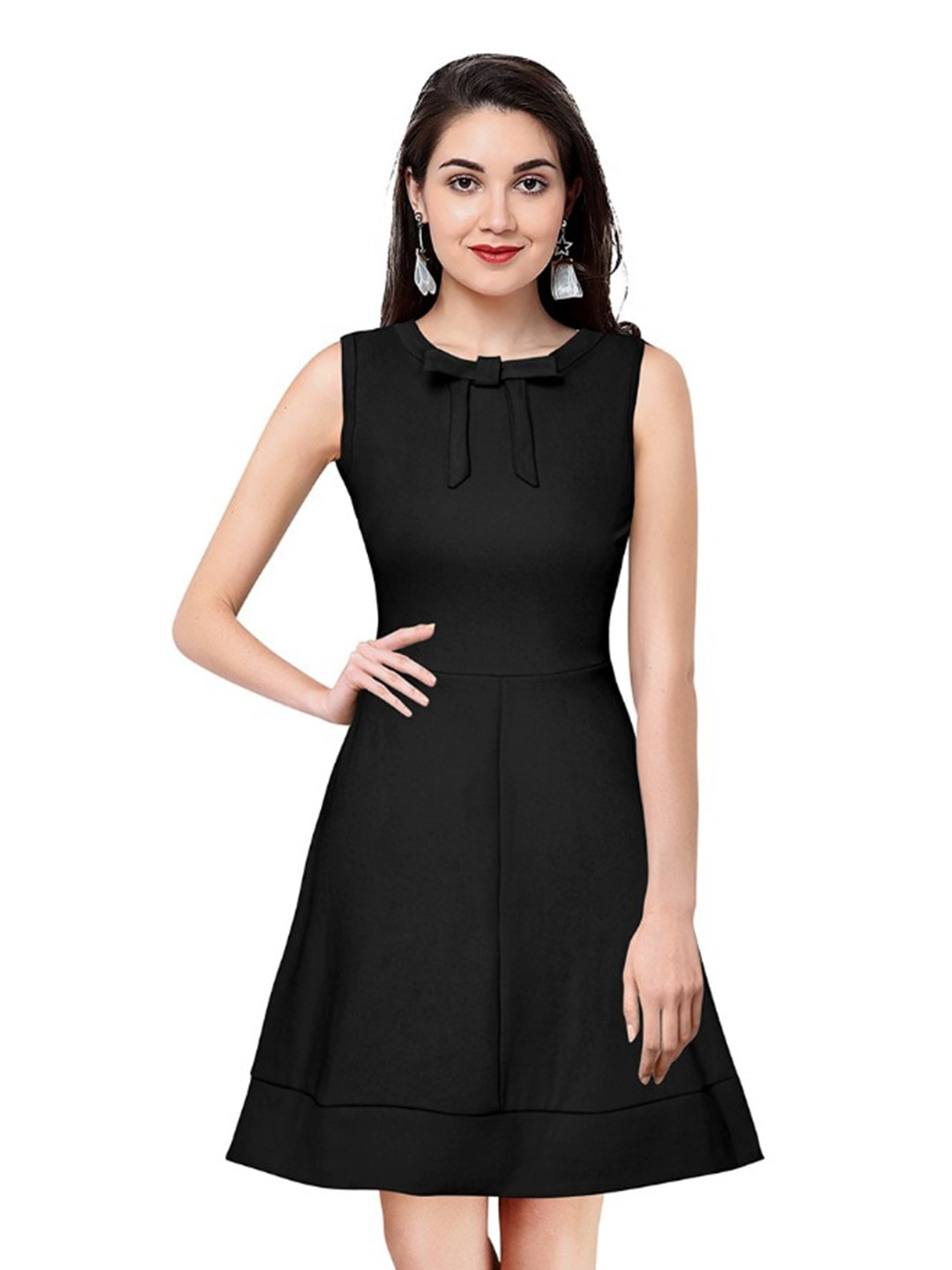 BAESD Ruond Neck Fit & Flare Dress