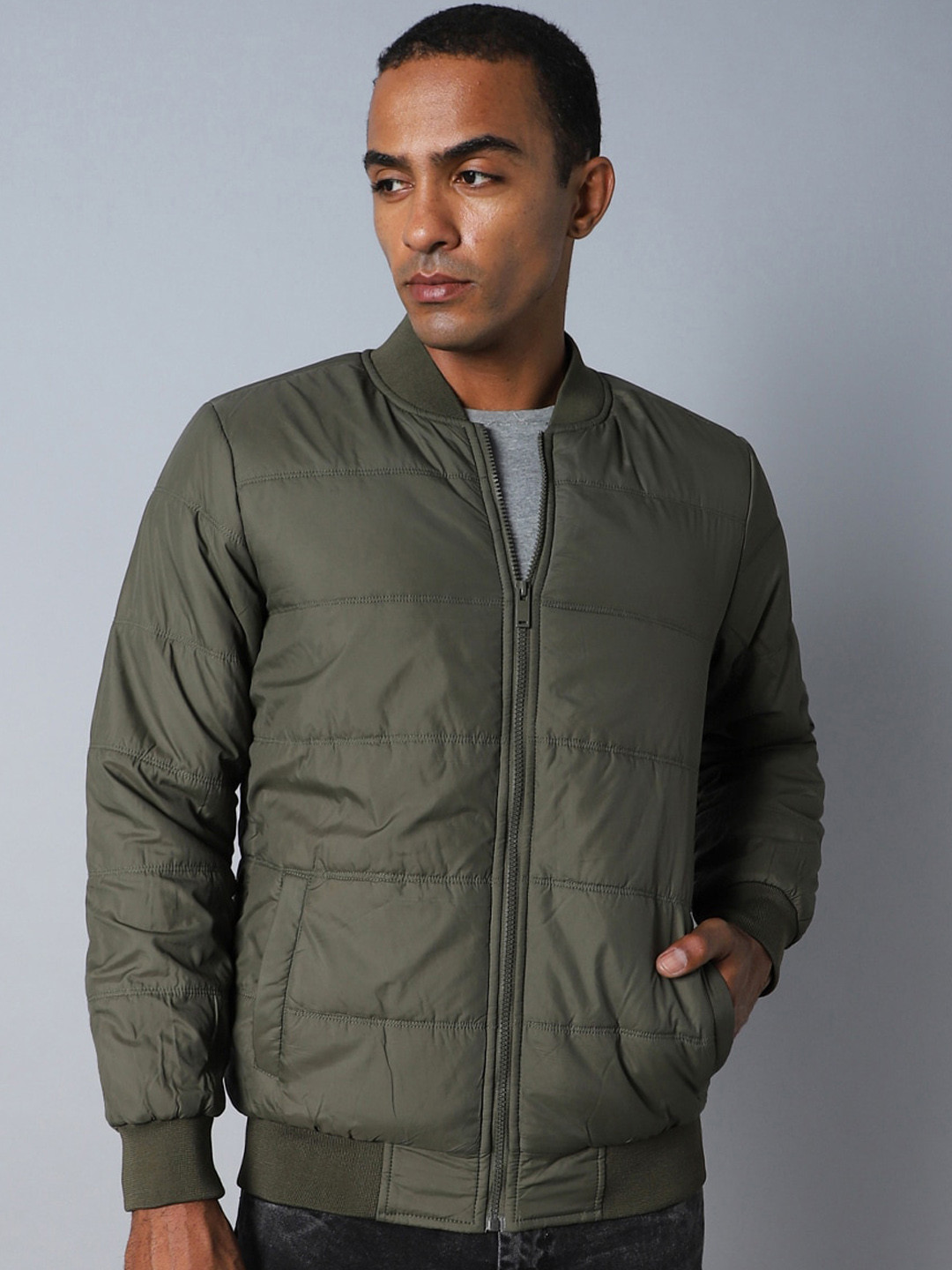 High Star Stand Collar Long Sleeve Padded Jacket