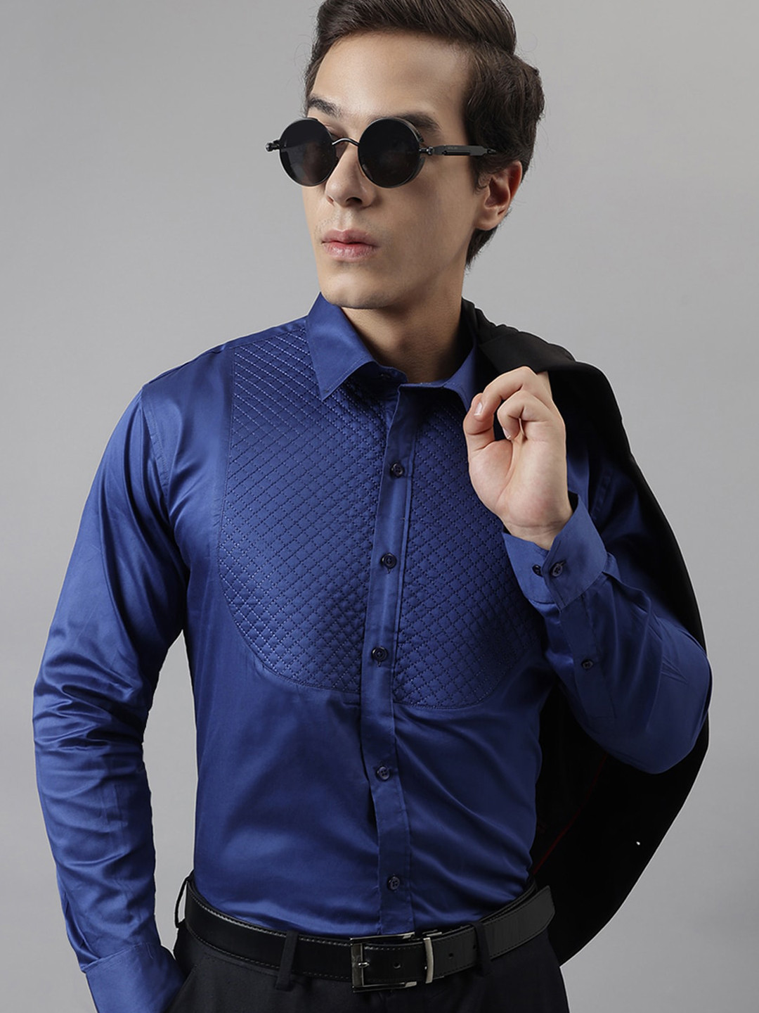 Hancock Premium Slim Fit Cotton Satin Tuxedo Party Shirt