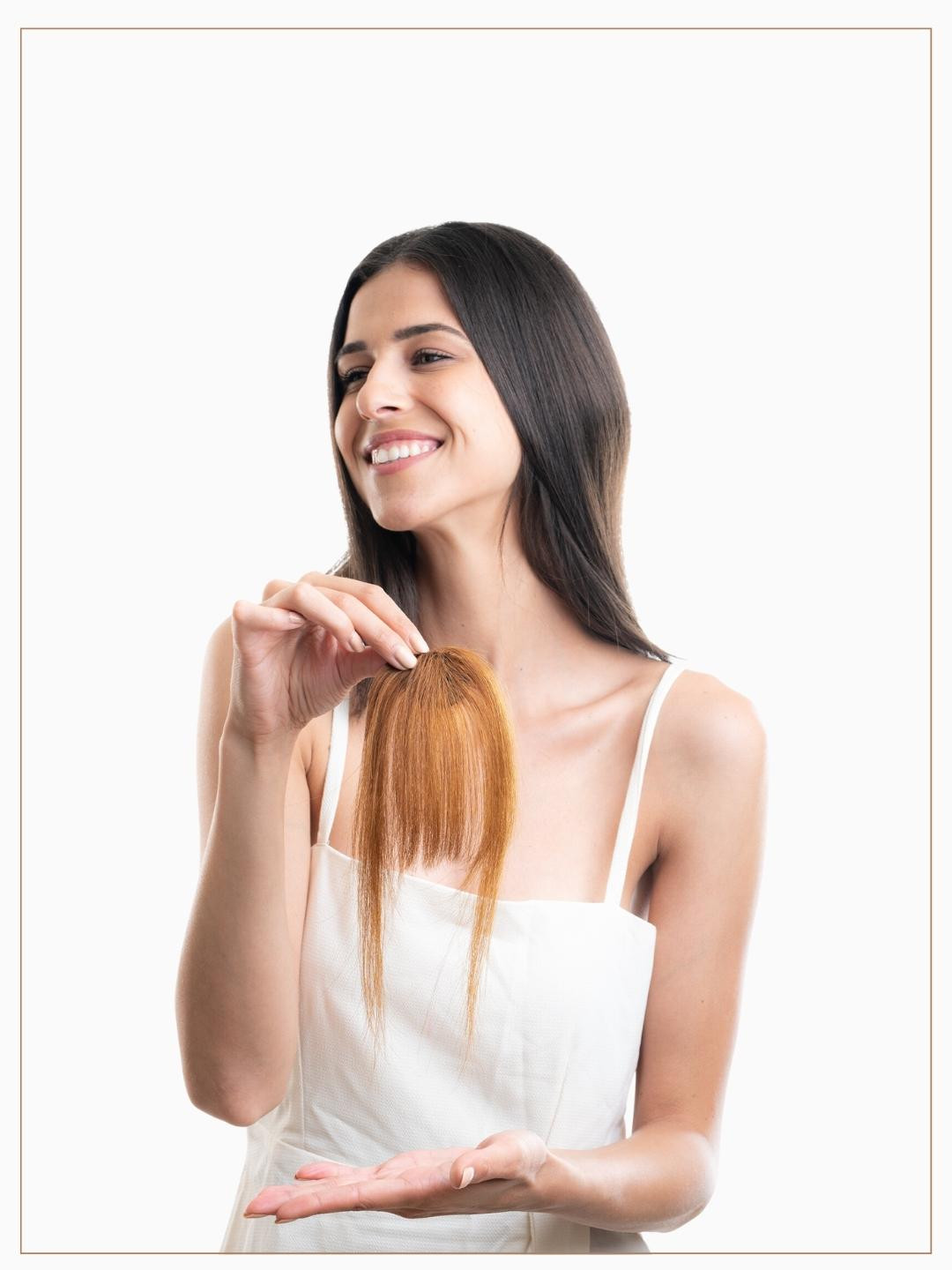 HAIR ORIGINALS Women 100% Natural Human Hair- Bang - Light Brown