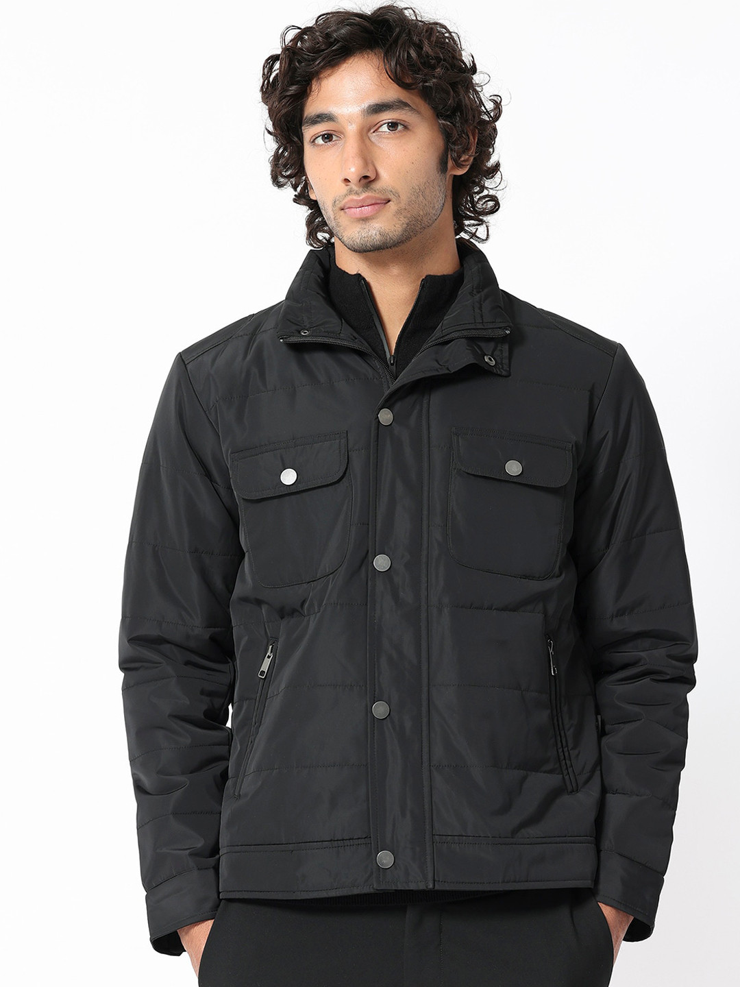 RARE RABBIT Men Anbr Tailored Fit Colourblocked Padded Jacket
