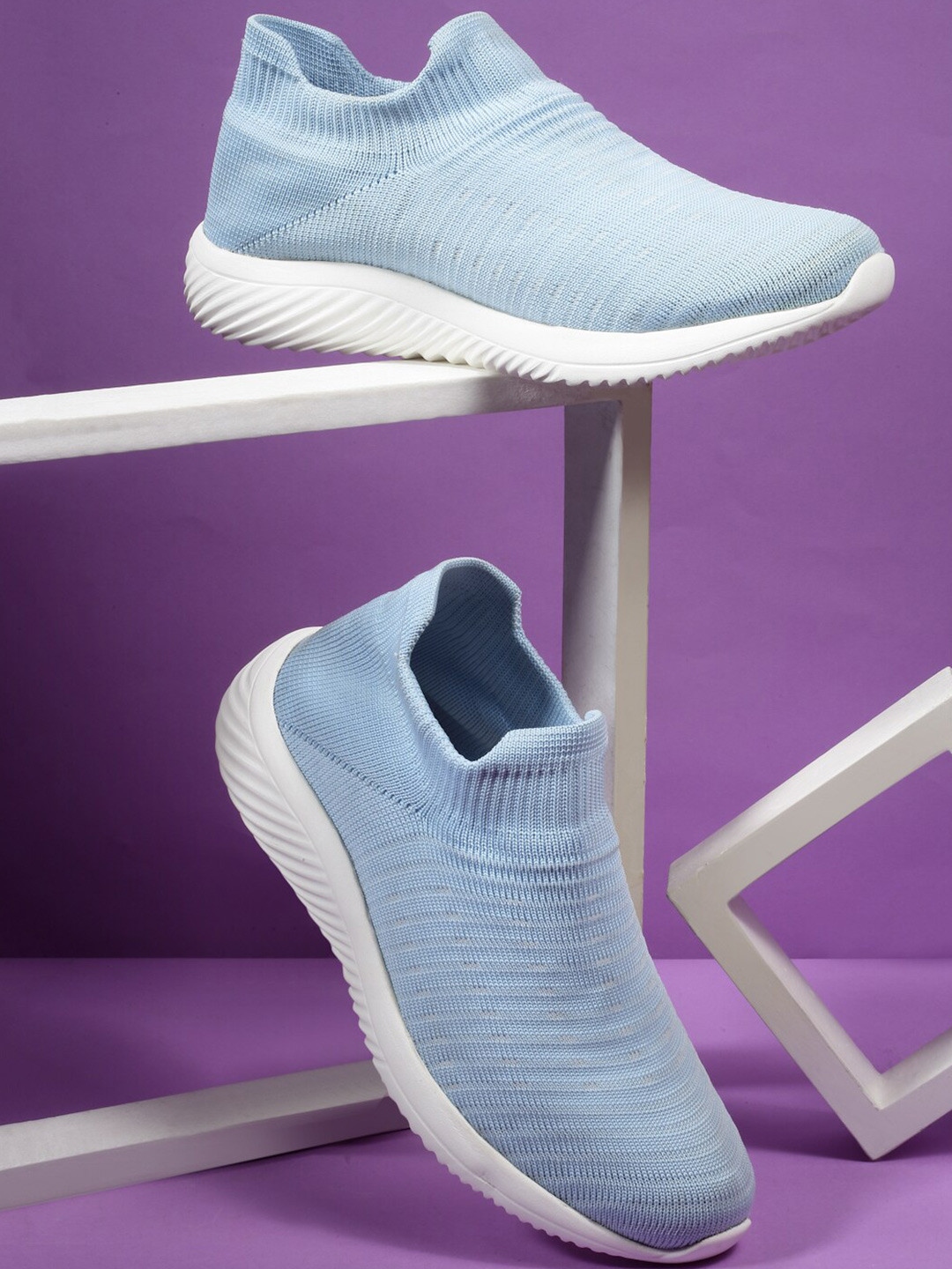 HRX by Hrithik Roshan Women Blue Textile 3D Flex Walking Shoes