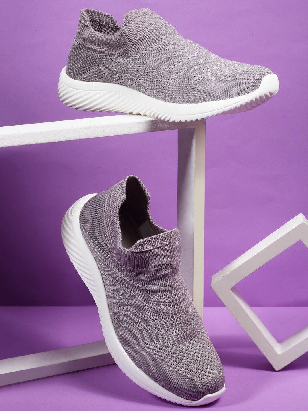 HRX by Hrithik Roshan Women Purple Textile 3D Flex Walking Shoes