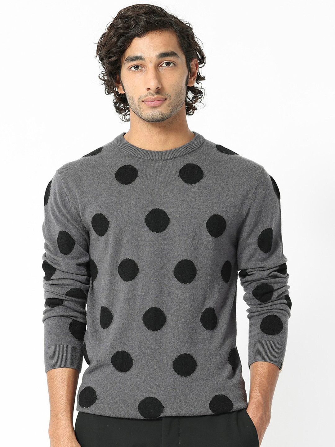 RARE RABBIT Men Deremy Geometric Printed Sweater