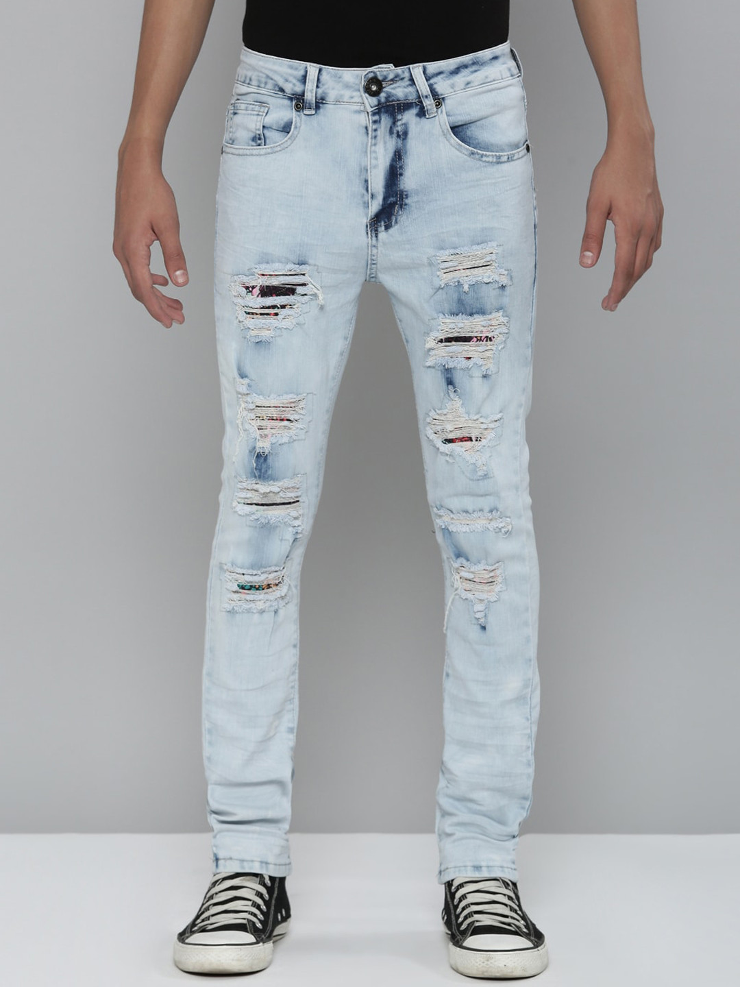 WAIMEA Boys Hollywood Skinny Fit Highly Distressed Ripped Stretchable Jeans