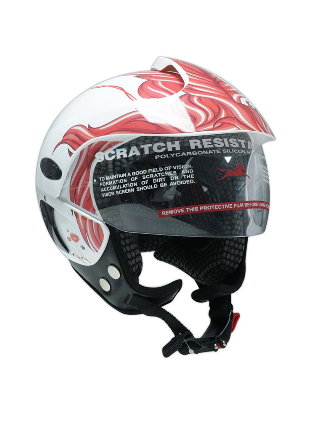 TVS HF Rosy Field Kids Graphic Printed Open Face Helmet