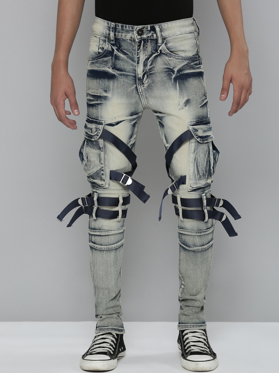 WAIMEA Boys Hollywood Skinny Fit Mildly Distressed Heavy Fade Stretchable Jeans