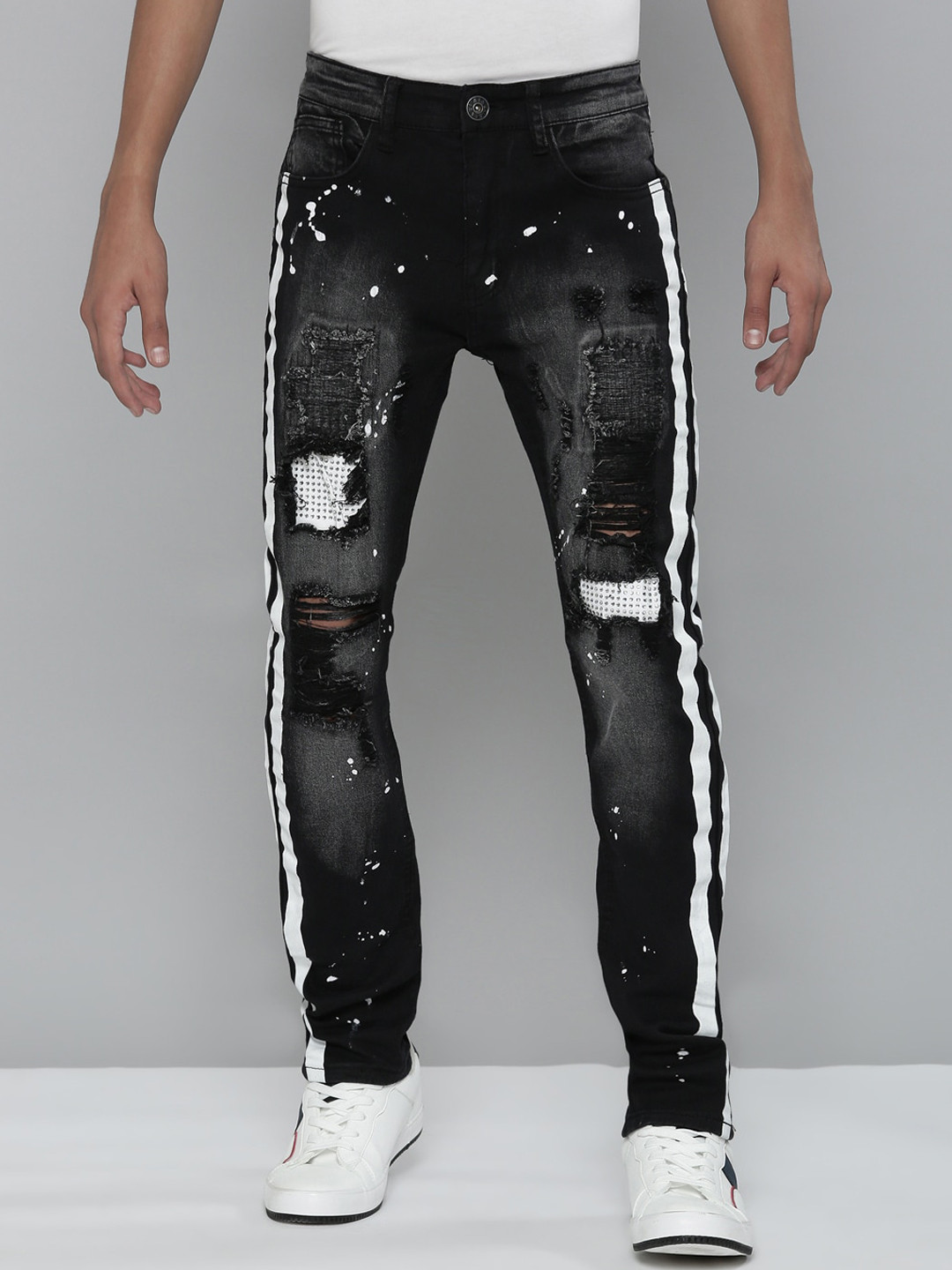 WAIMEA Boys Hollywood Skinny Fit Mildly Distressed Ripped Stretchable Jeans