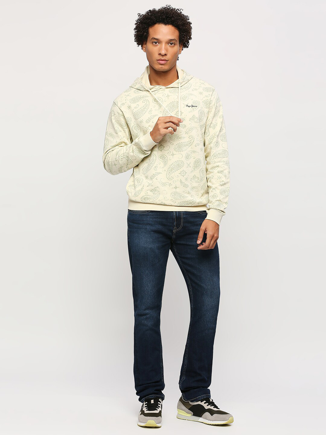 Pepe Jeans Paisley Printed Hooded Pure Cotton Pullover
