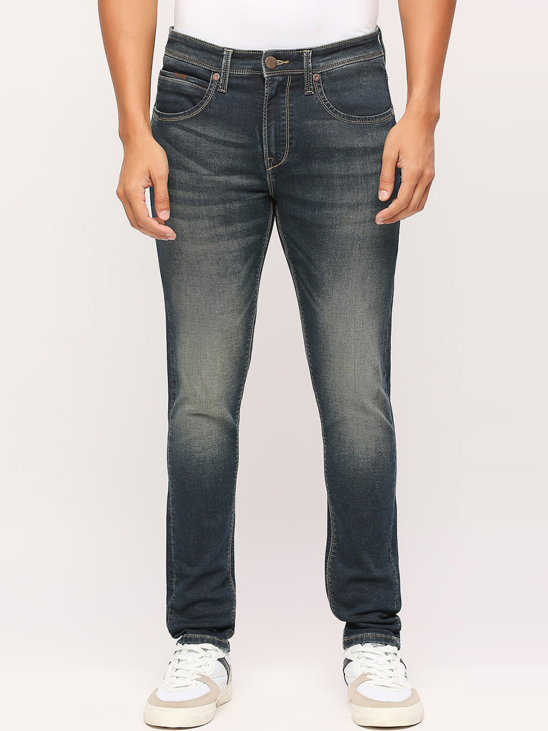 Pepe Jeans Men Blue Skinny Fit Low Distress Heavy Fade Jeans