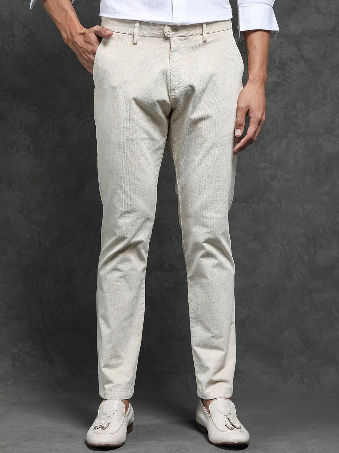 RARE RABBIT Men Upton Mid-Rise Slim Fit Trouser