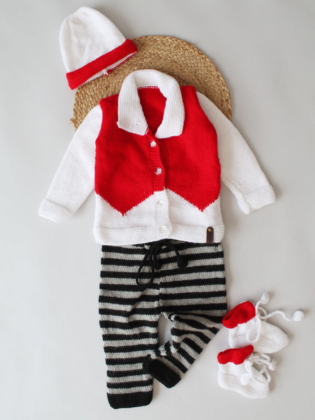 Woonie Kids Colourblocked Crochet Shirt with Pyjamas