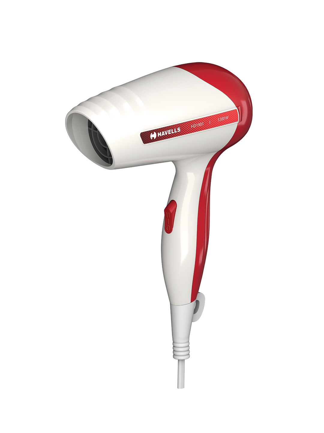 Havells HD1901 Travel Friendly 1200W Hair Dryer - White & Red