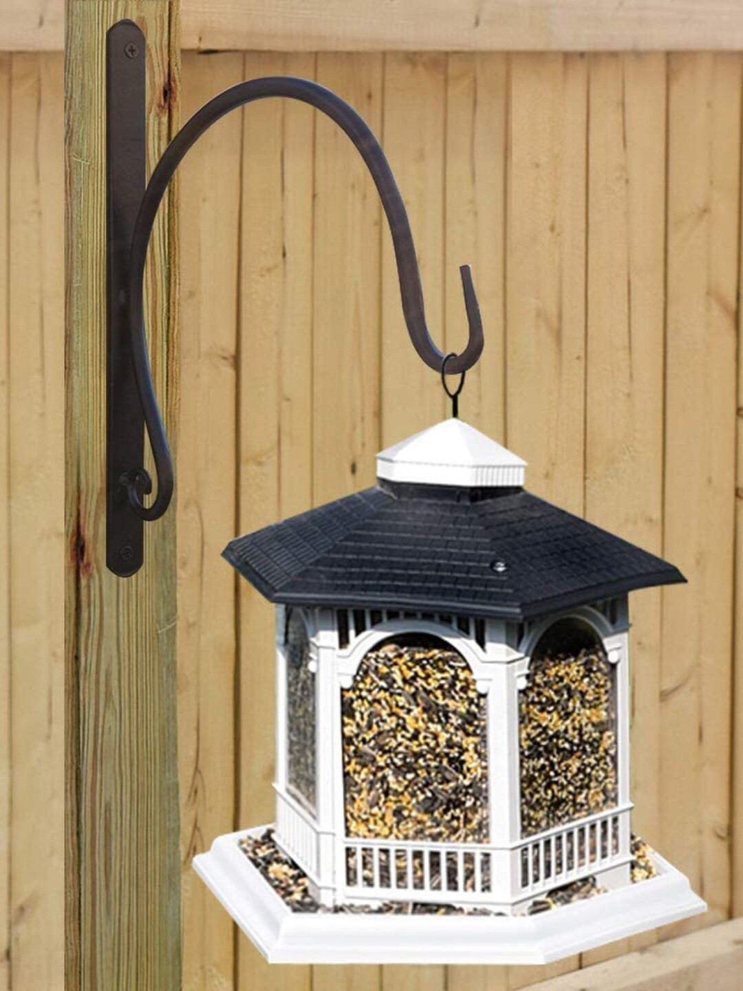 ecofynd Pack of 4 Black Metal Wall Hook Hanging Plant Bracket