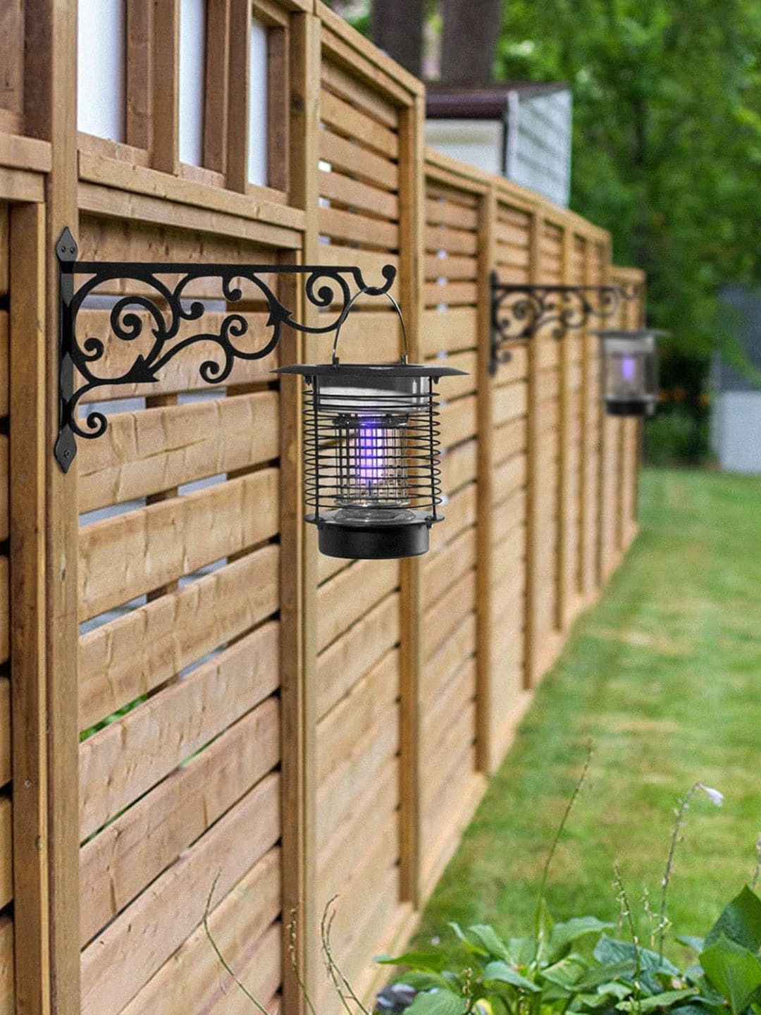 ecofynd Pack of 1 Black Metal Wall Hook Hanging Plant Bracket