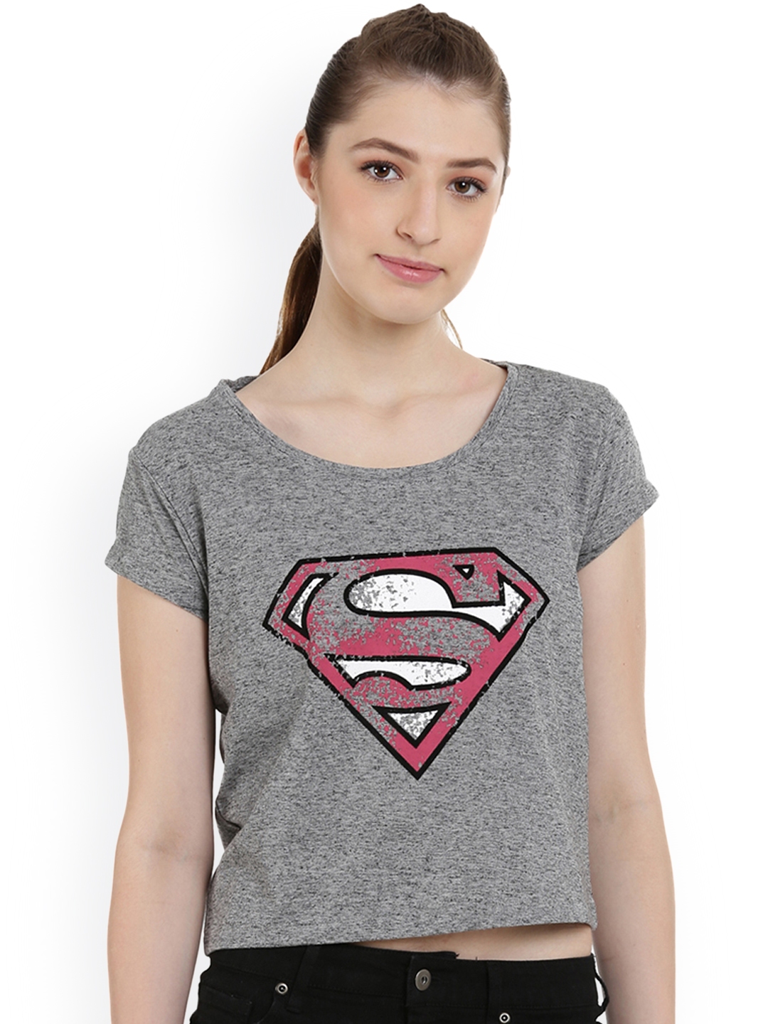 superman t shirt grey