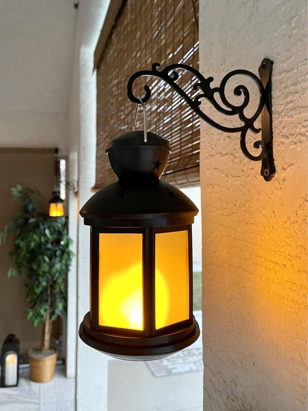 ecofynd Pack of 1 Black Metal Wall Hook Hanging Plant Bracket