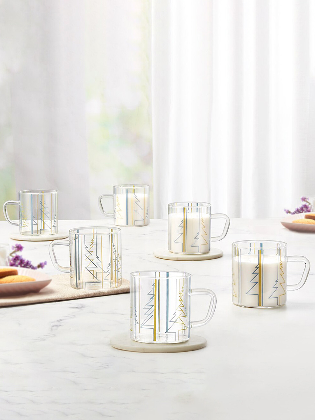 BOROSIL Yash Name Personalised Transparent Conversational Glass Microwave Safe 6 Piece Mugs-210ml