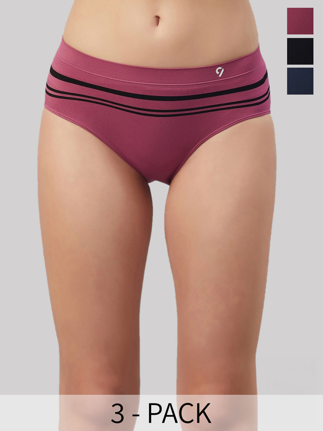 C9 AIRWEAR Pack Of 3 Mid-Rise Seamless Bikini Briefs M1117_Pack19