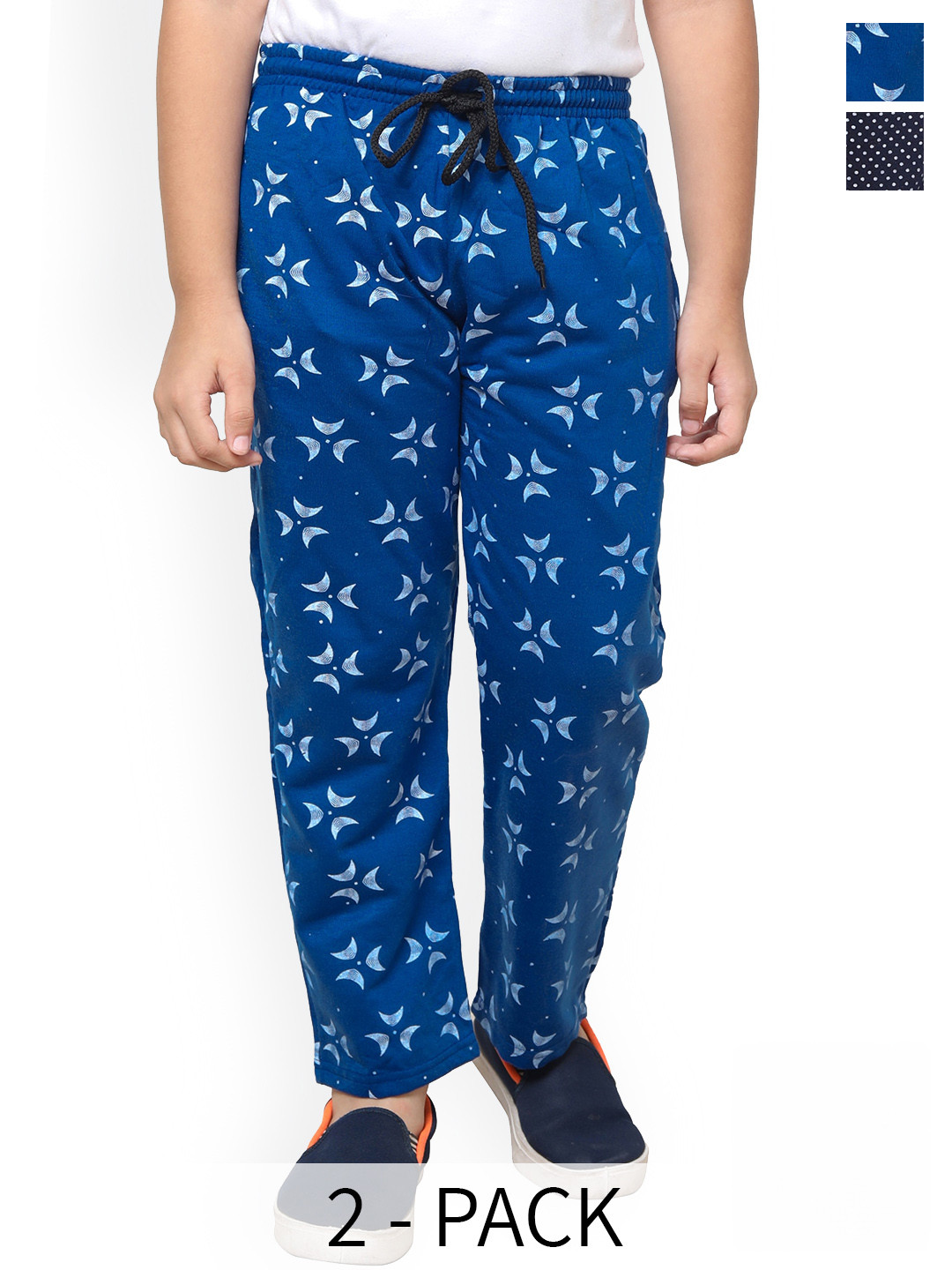 IndiWeaves Boys Pack Of 2 Abstract Printed Fleece Track Pants