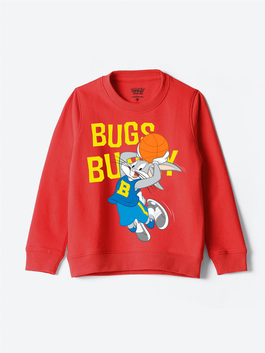 YK Warner Bros Kids Humour and Comic Bugs Bunny Printed Pullover Sweatshirt