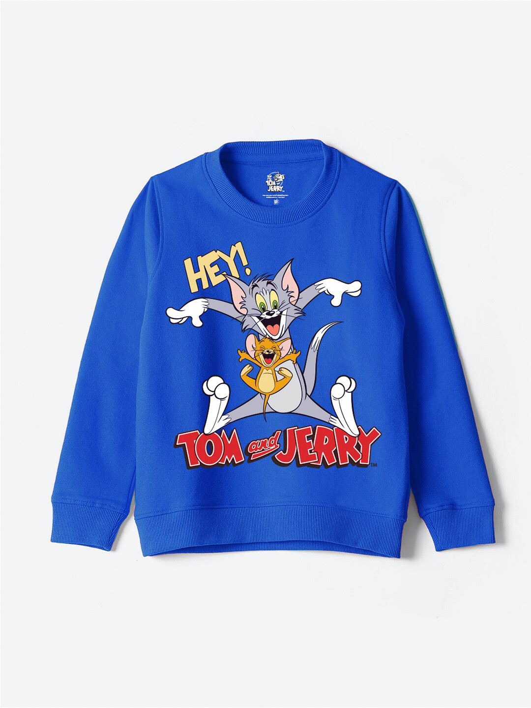 YK Warner Bros Kids Humour and Comic Tom & Jerry Printed Pullover Sweatshirt