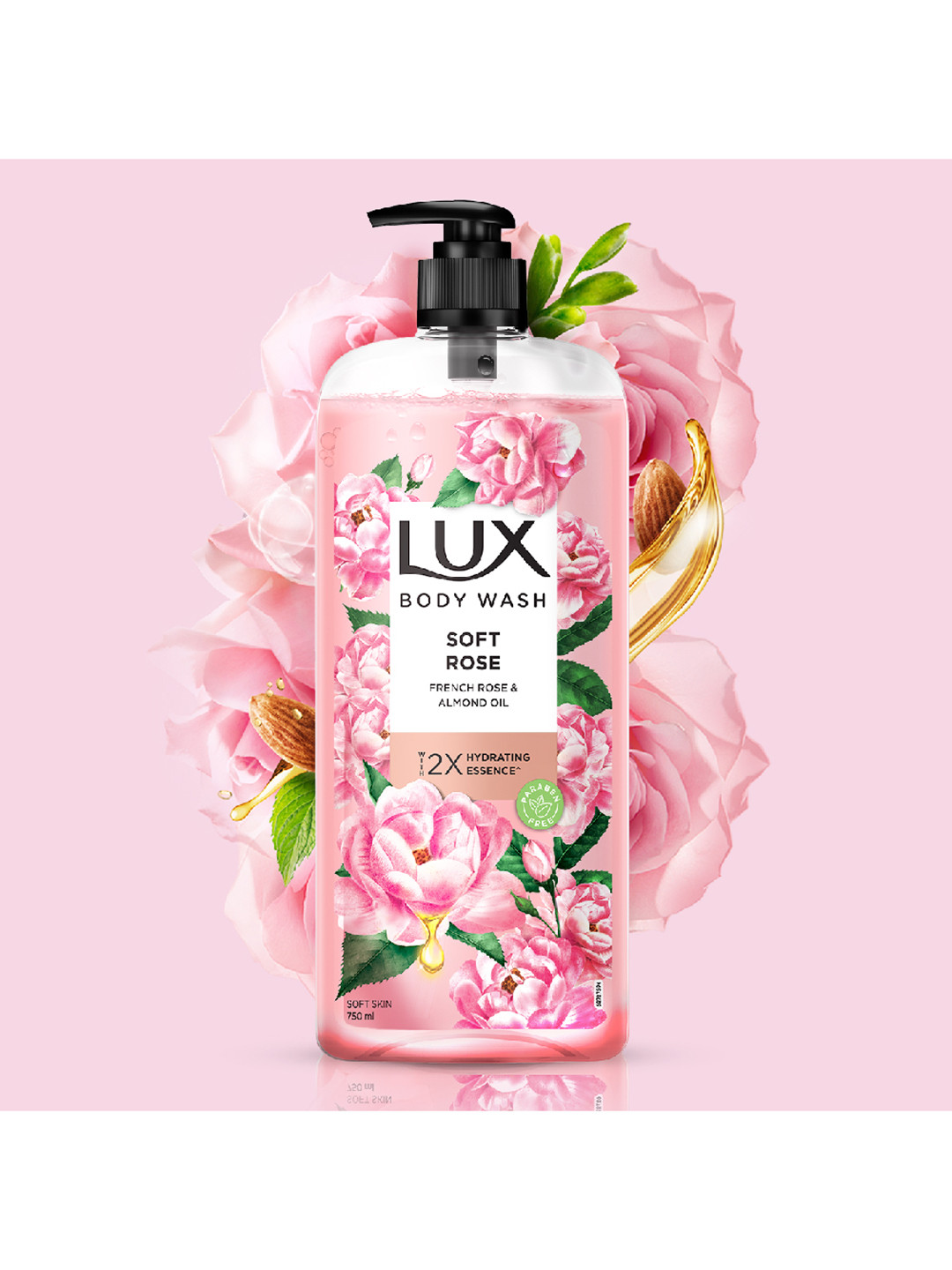 LUX Soft Rose Bodywash with French Rose & Almond Oil - 750 ml