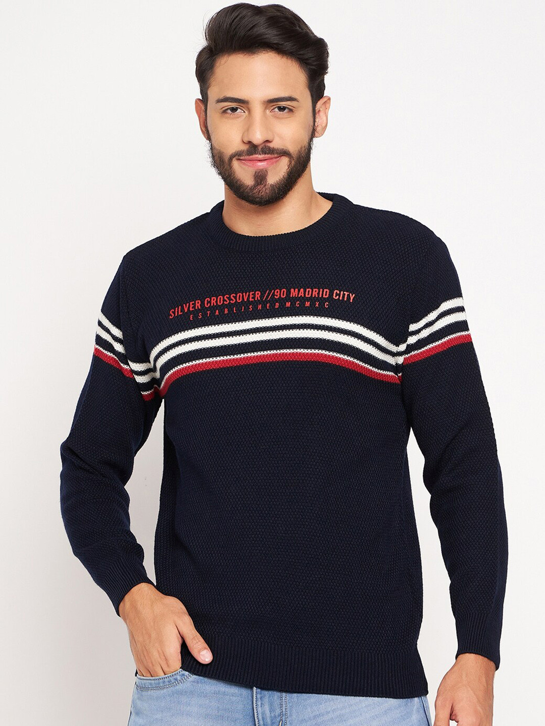 Duke Striped Ribbed Pullover Sweaters