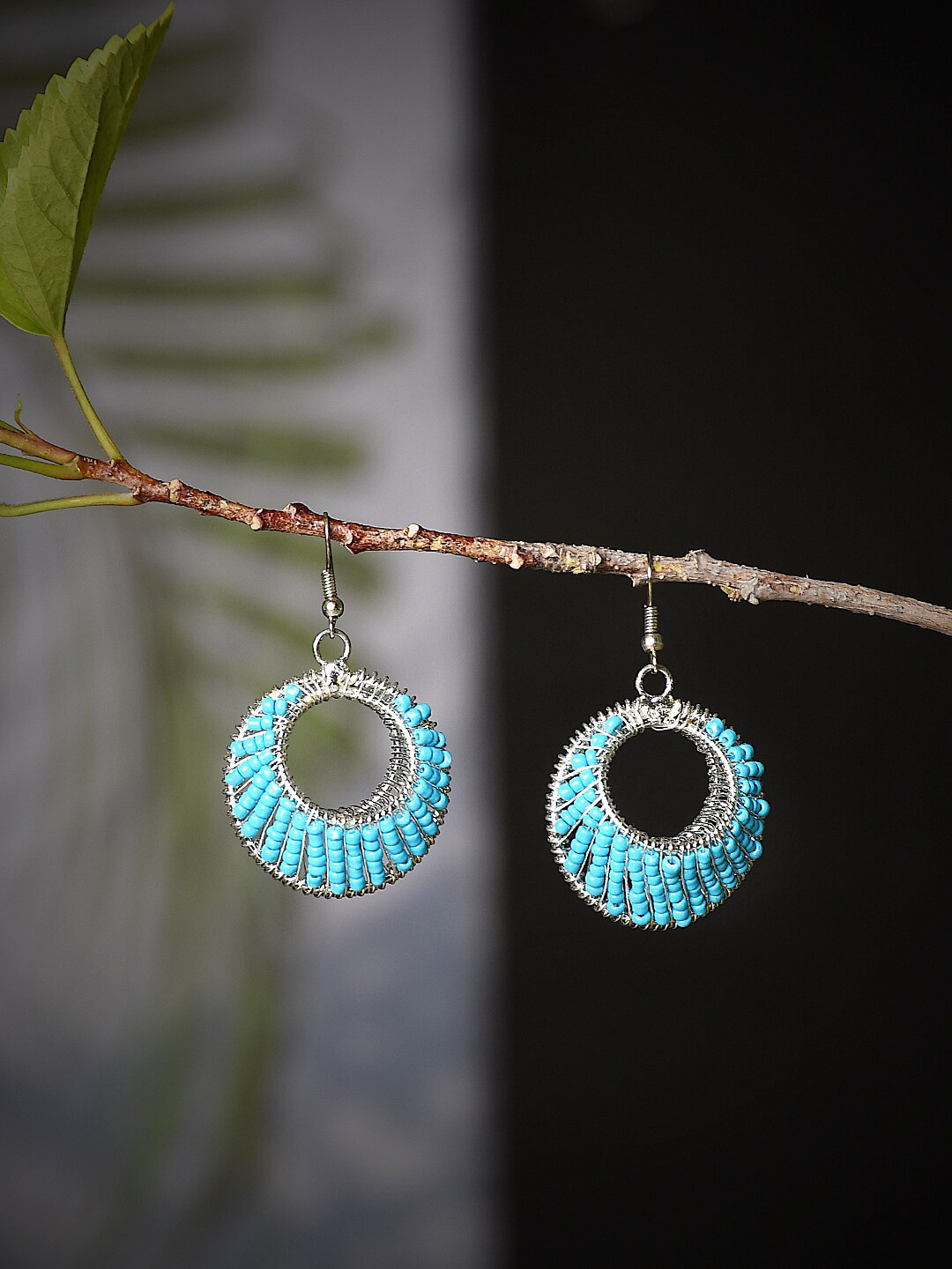 Bamboo Tree Jewels Silver-Plated Contemporary Drop Earrings
