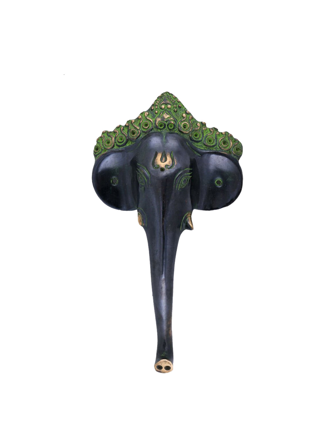 CraftVatika Standing Ganesha Black Brass Metallic Prayer Room Small Showpiece - 9.5 Inches