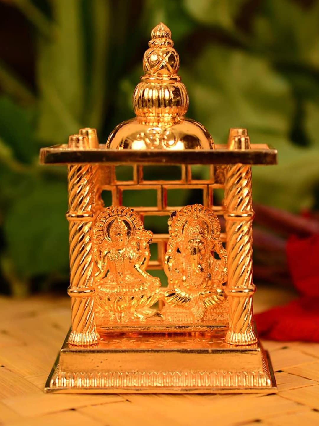 CraftVatika Lord Ganesh Yellow Marble Glossy Prayer Room Medium Showpiece - 6 Inches