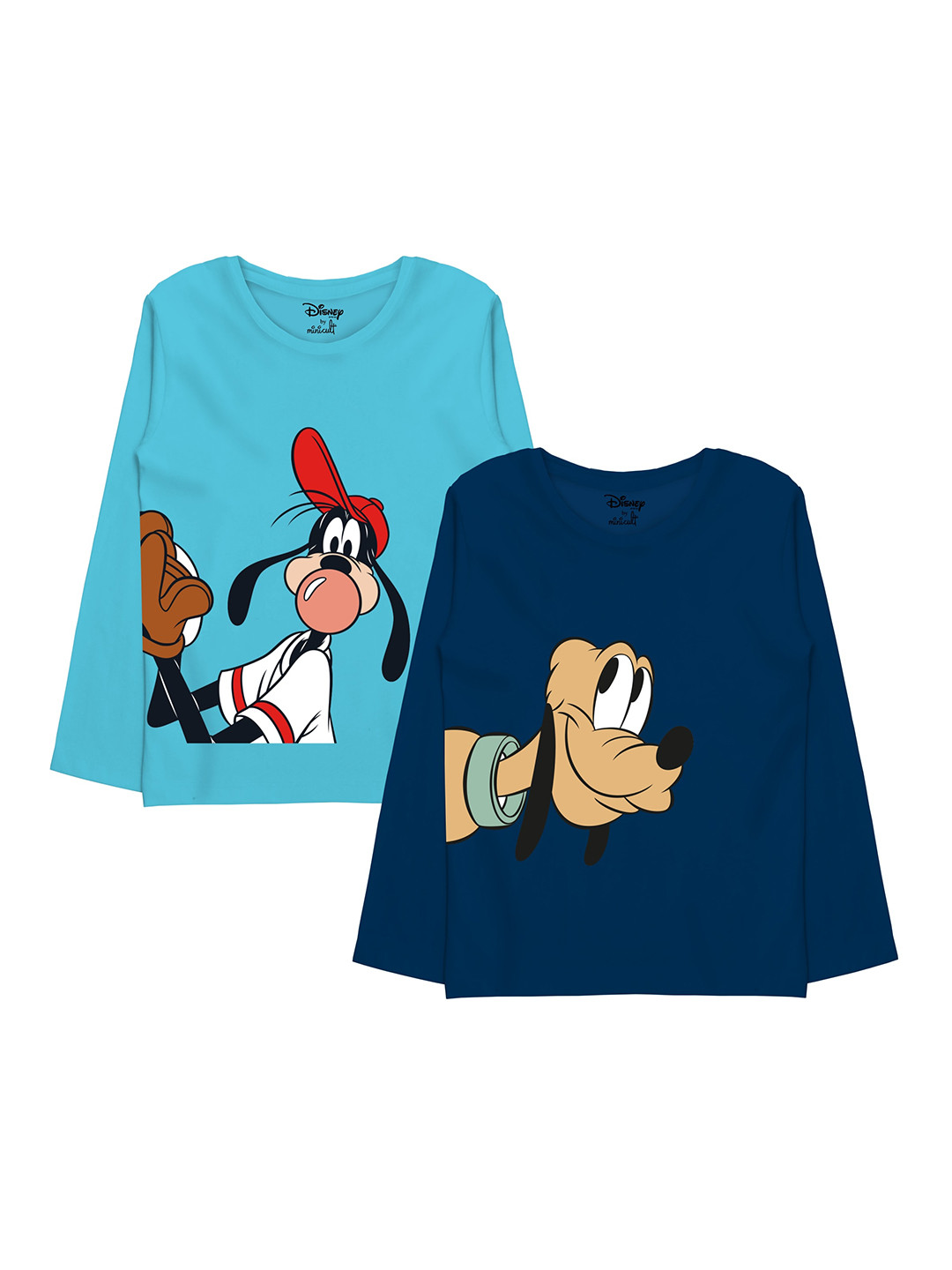Minicult Boys Pack Of 2 Goofy and Pluto Printed Cotton T-shirt