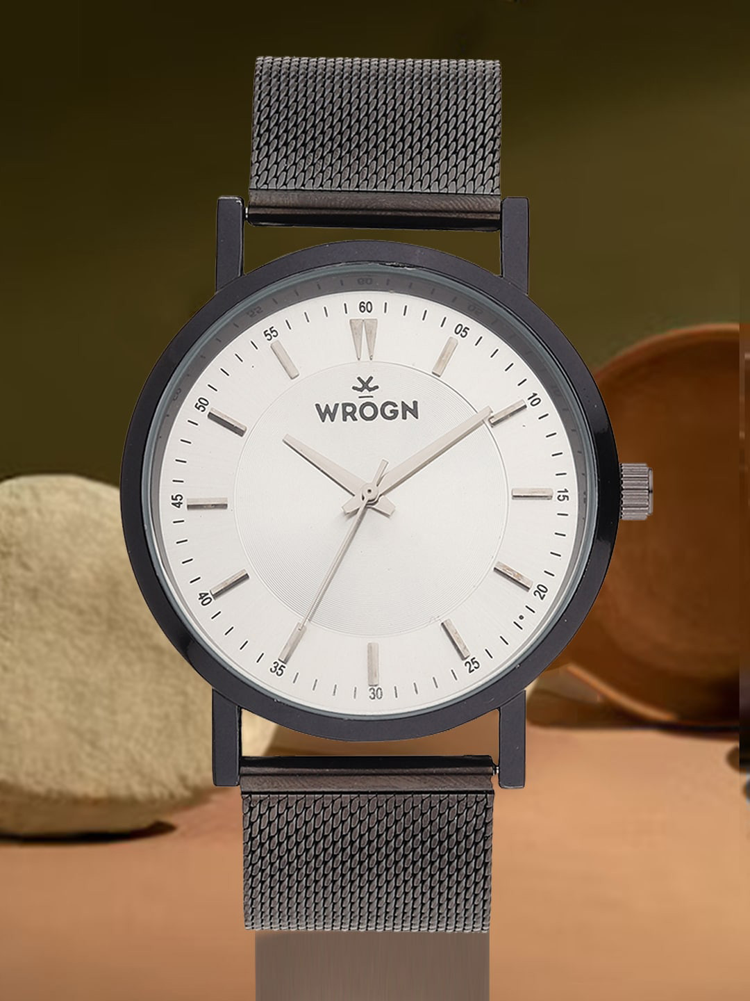 WROGN Men Stainless Steel Textured Straps Analogue Watch WRG0429
