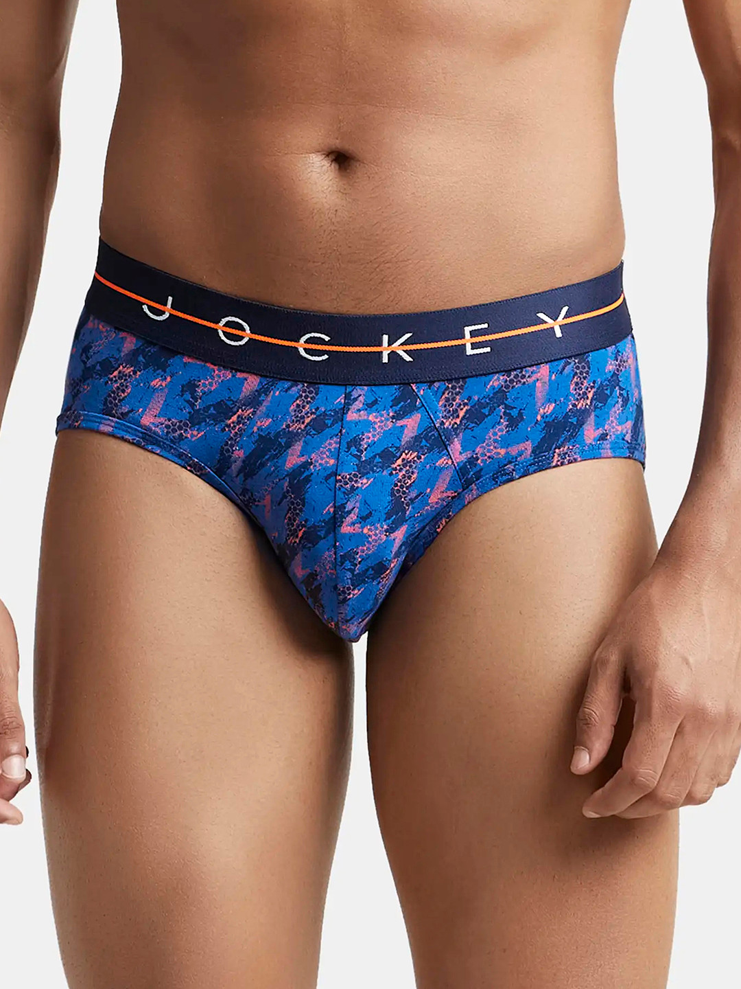 Jockey Super Combed Cotton Stretch Printed Brief with Ultrasoft Waistband-NY01