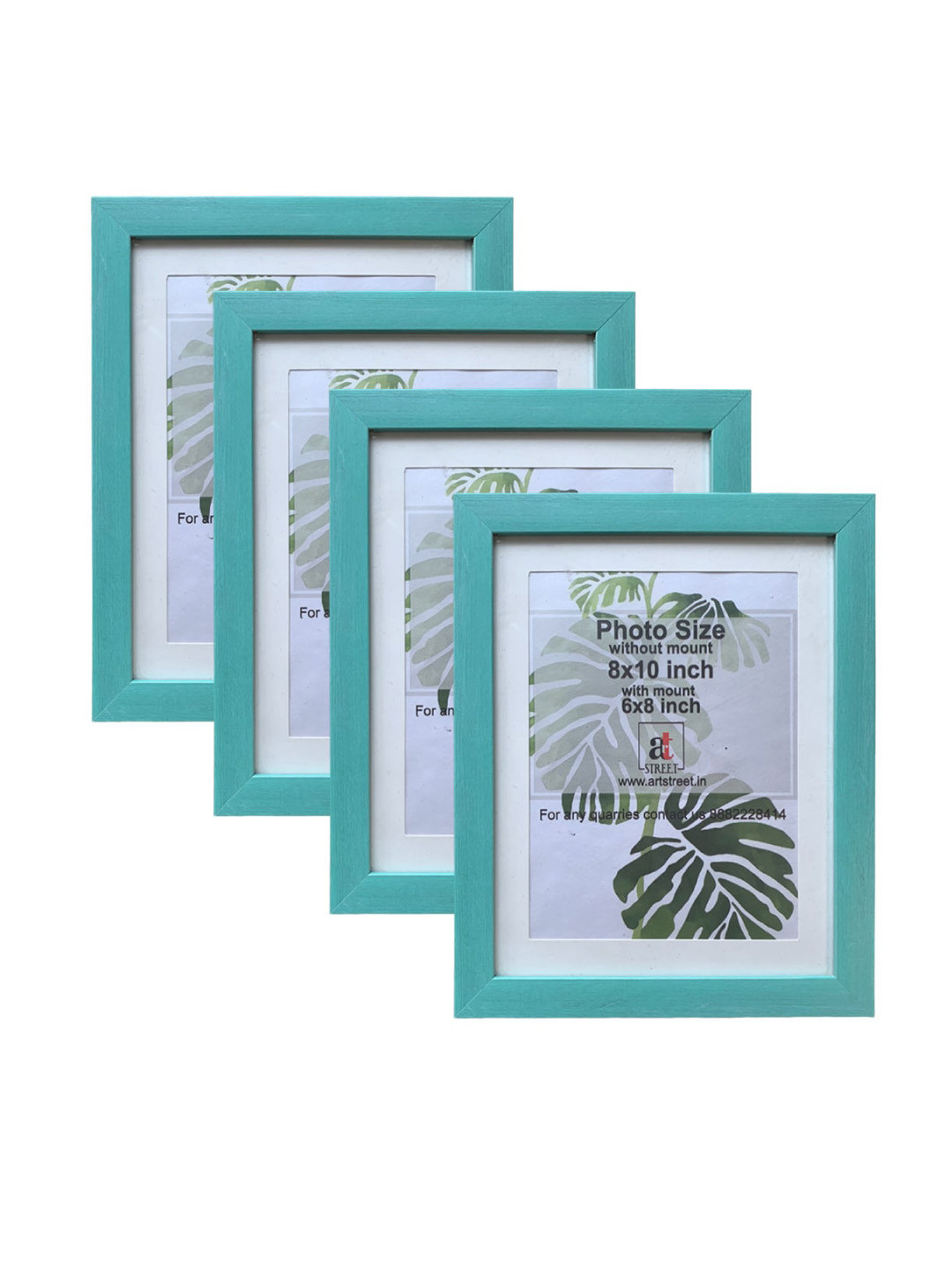 Art Street 4 Pcs Green Wall Mounted Photo Frame With Free Hanging Accessories