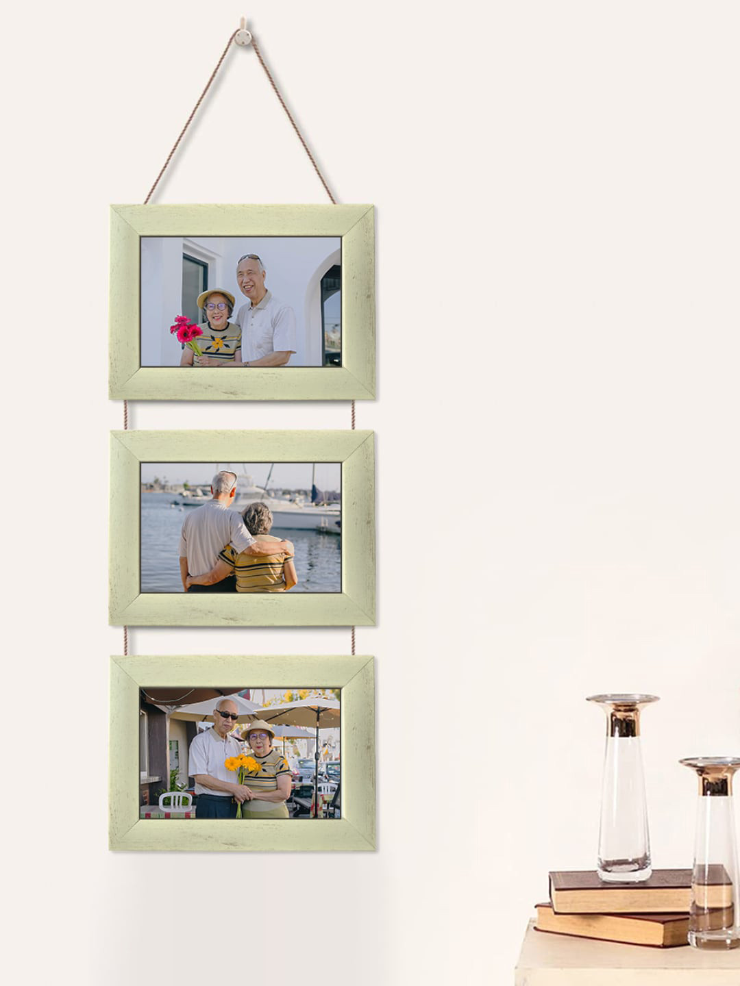 Art Street Set Of 3 Beige Wall Hanging Photo Frames