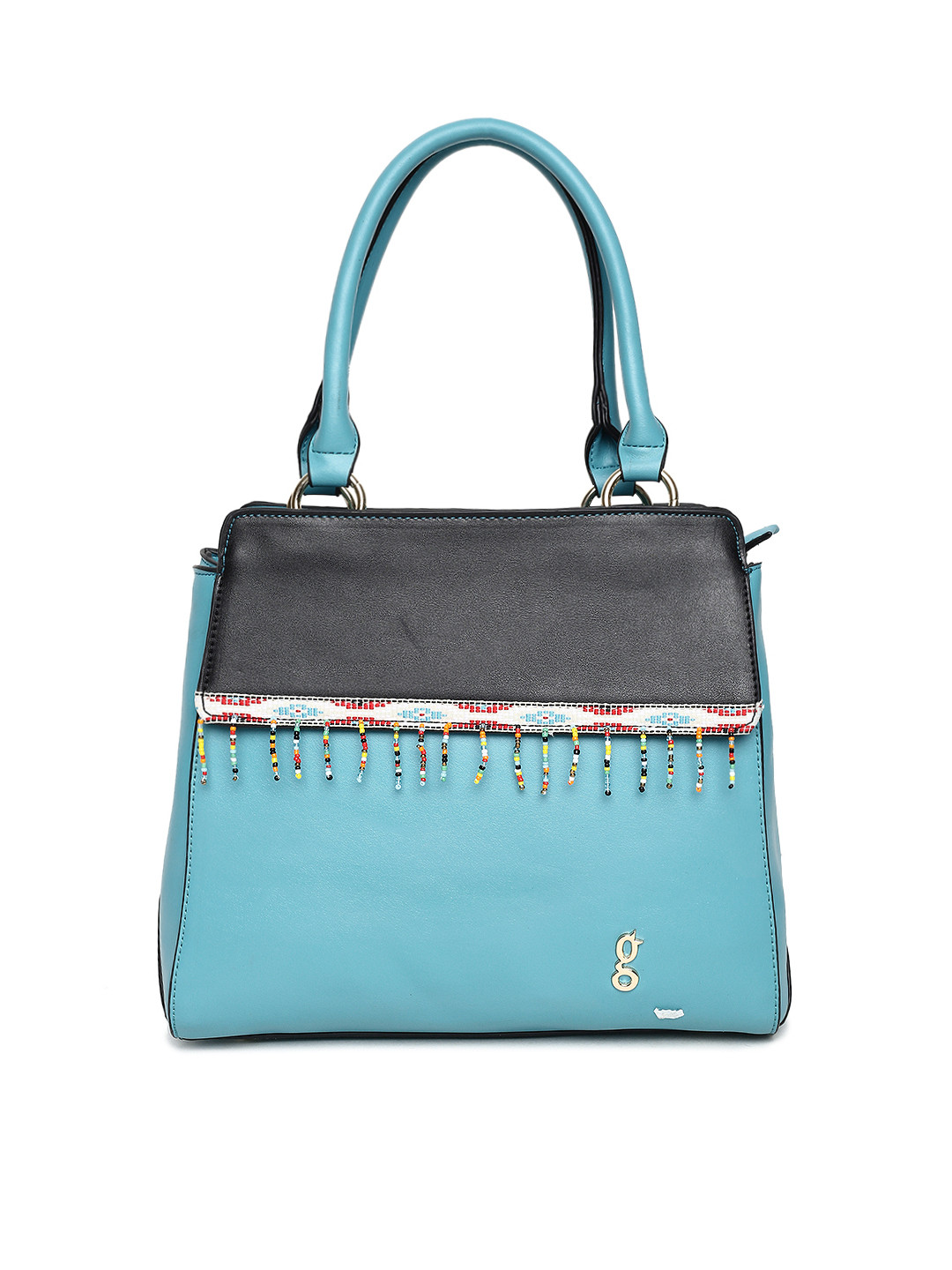 Global Desi Blue Colourblocked Shoulder Bag