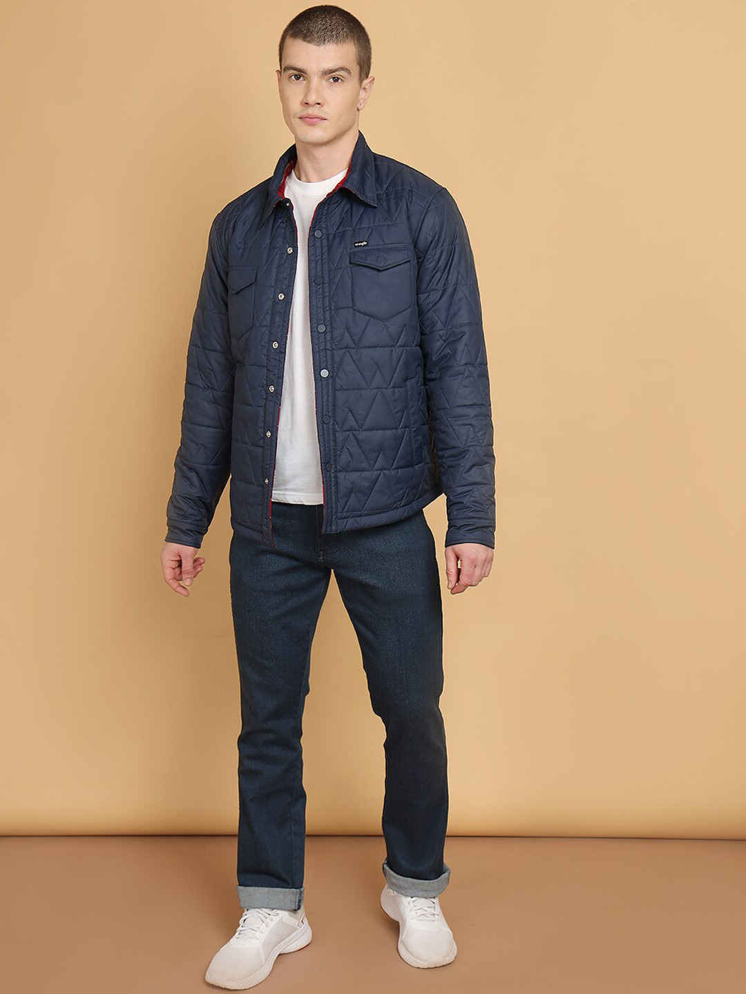 Wrangler Spread Collar Long Sleeve Reversible Zip Detail Quilted  Jacket