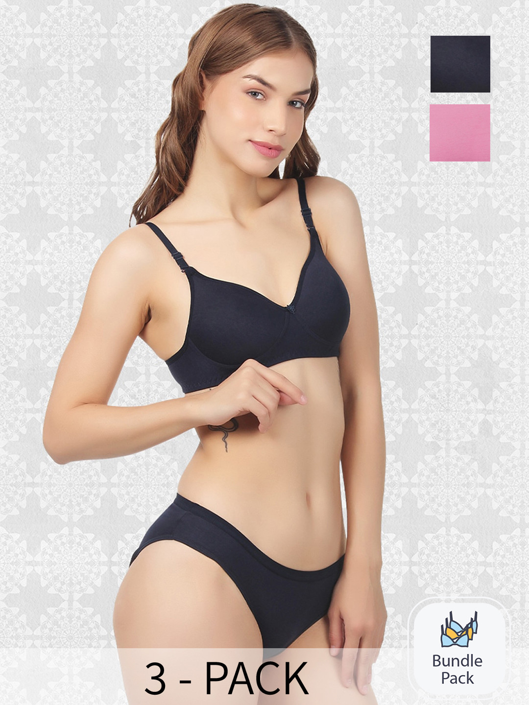 Designer Bugs Pack Of 2 Cotton Lingerie Set DB-LS-NBBP-30B