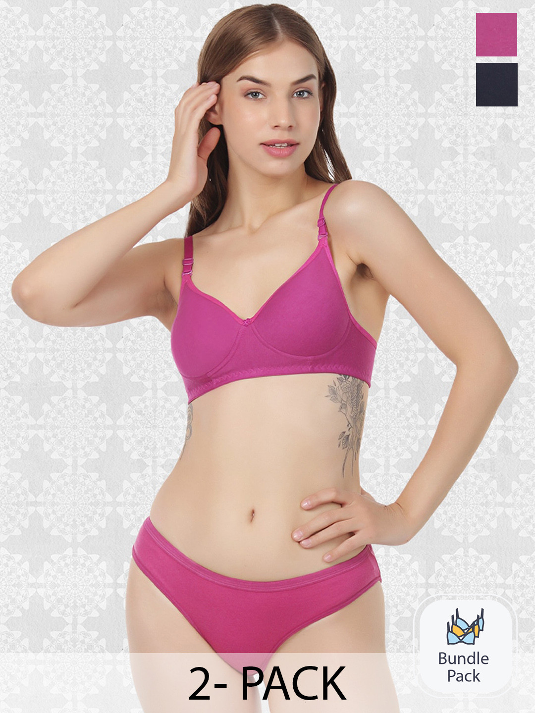 Designer Bugs Pack Of 2 Cotton Lingerie Set DB-LS-NBP-30B