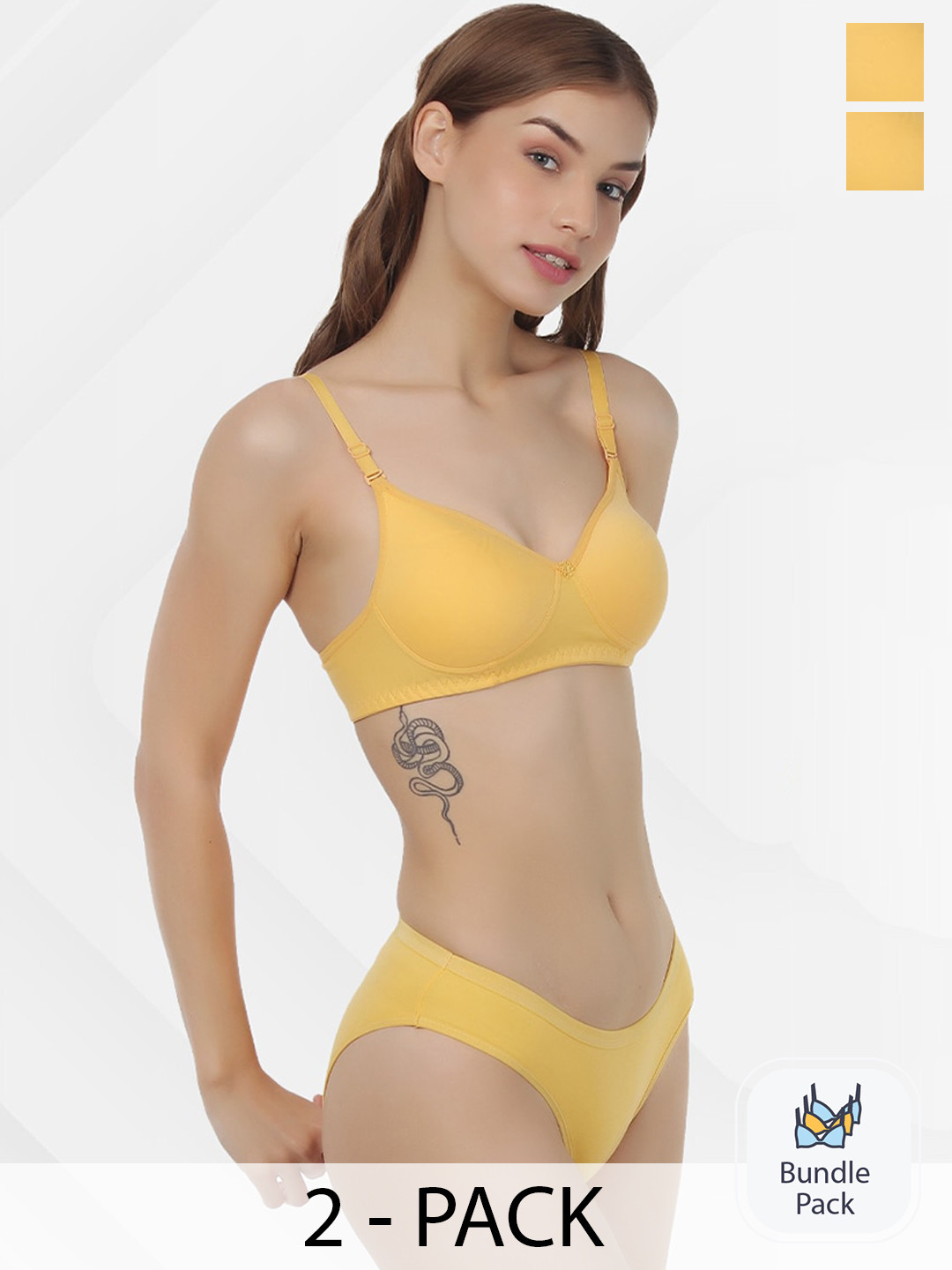 Designer Bugs Pack Of 2 Cotton Lingerie Set DB-LS-Y2-30B