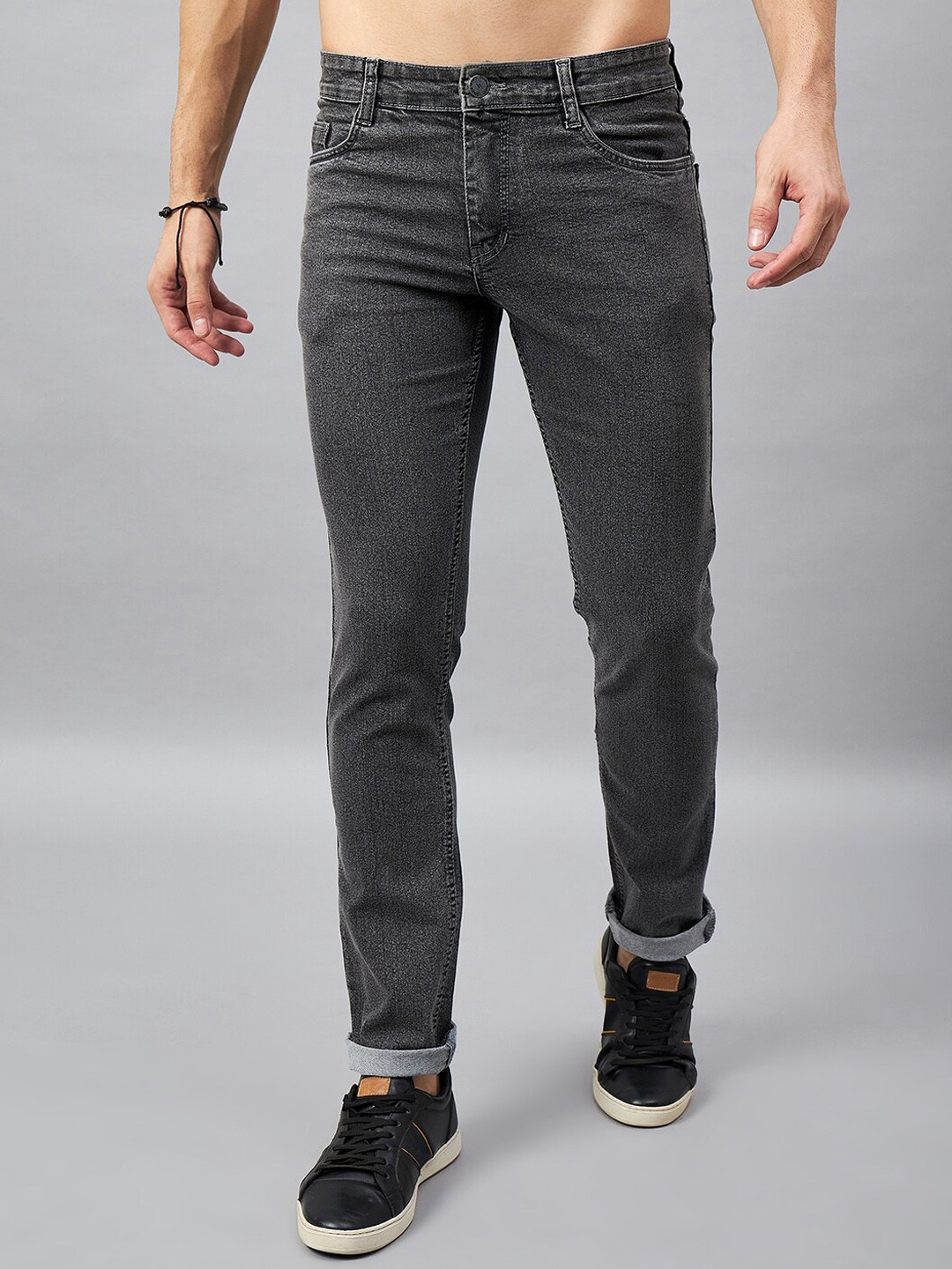 STUDIO NEXX Men Slim Fit Dark Grey Stretchable Jeans