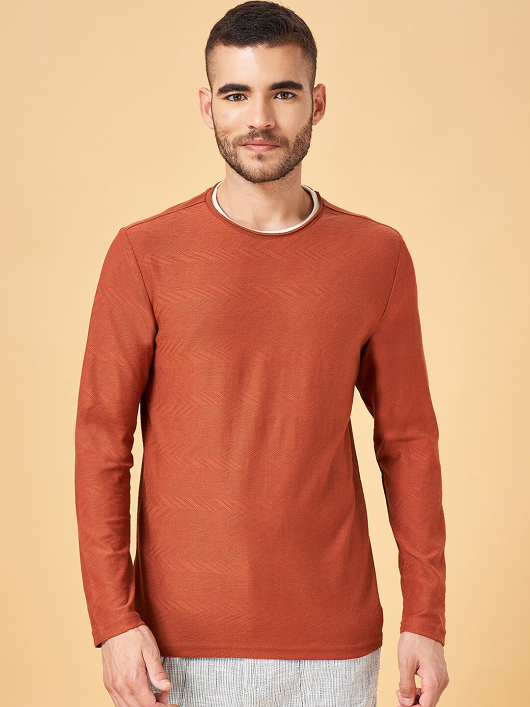 7 Alt by Pantaloons Long Sleeves Slim Fit T-shirt