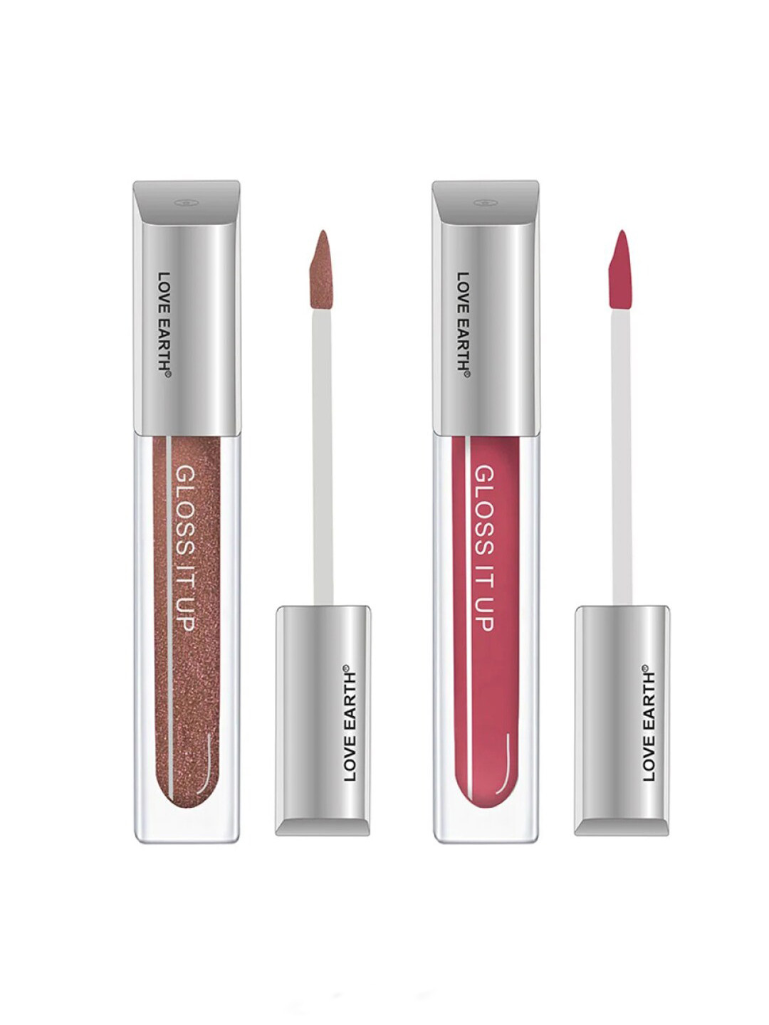 LOVE EARTH Liquid Mousse & Gloss It Up Set Of 2 Lipstick & Lip Gloss-Honey Dip & Blow Up