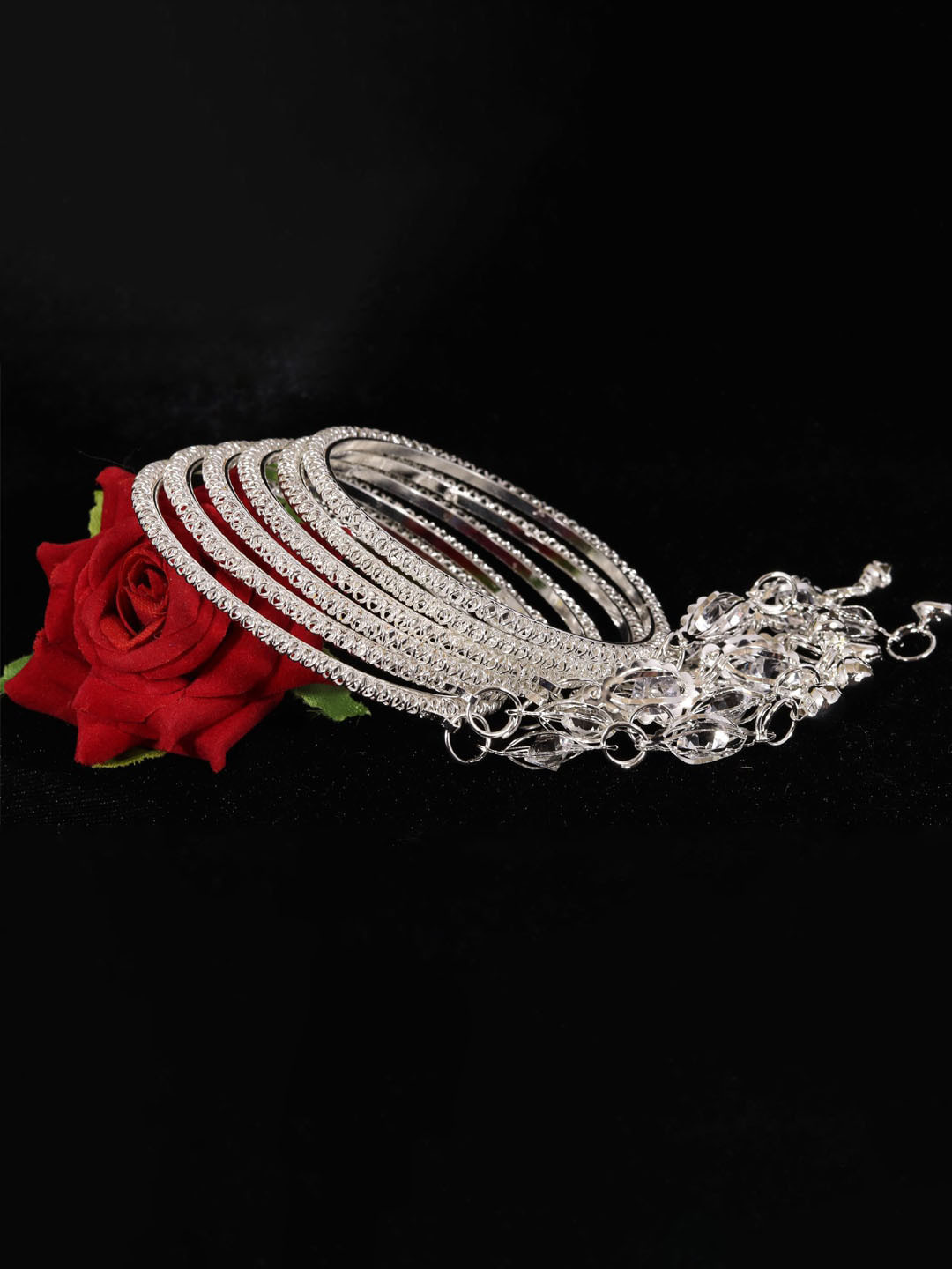 NMII Set Of 12 Zircon Studded Latkan Bangles
